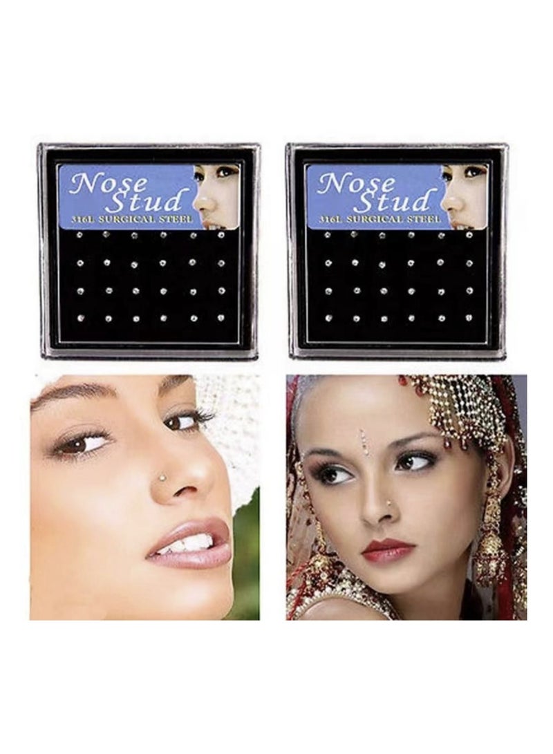 ڤيا حلق أنف تيتانيوم فائق الجودة – مضاد للحساسية ولامع بالكريستال - Image 4